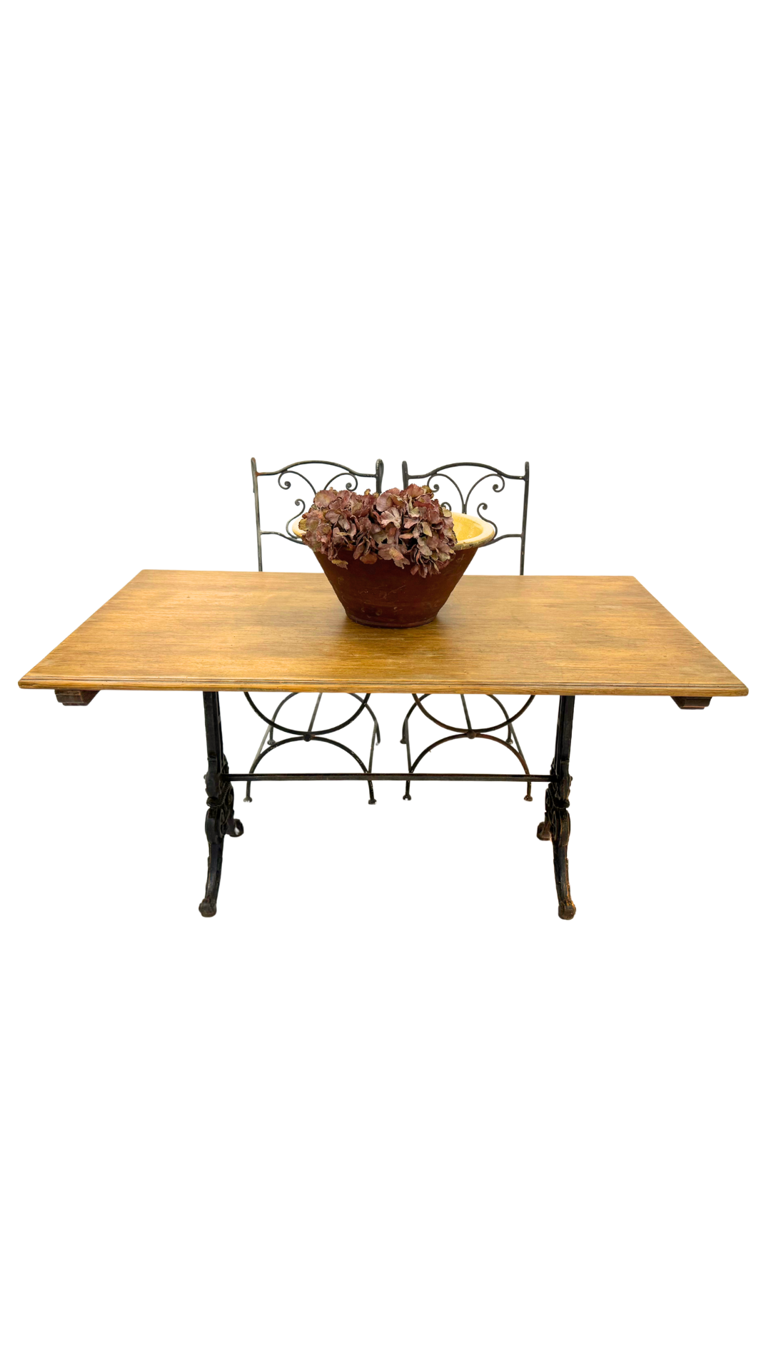 French Bistro Table with Cast Iron Base