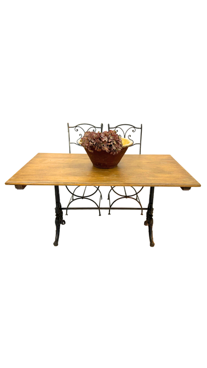 French Bistro Table with Cast Iron Base