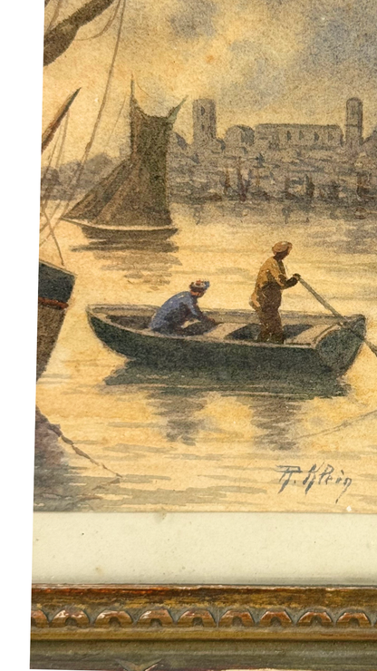 Harbor Watercolor, F. Klein