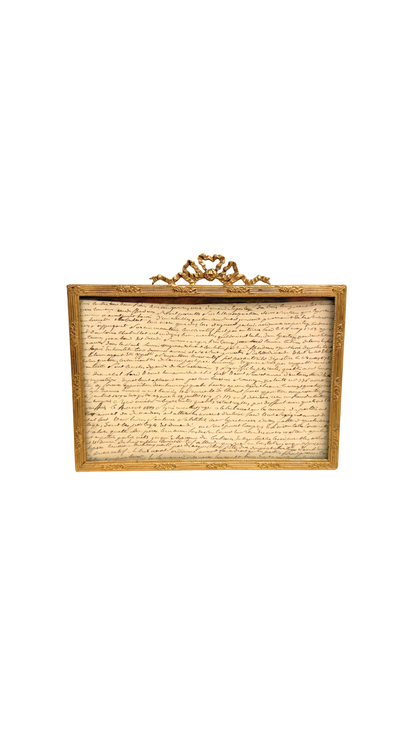Horizontal Brass Bow Frame with Script Document – MAETIQUES