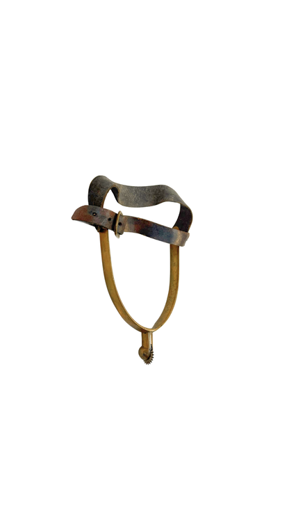 French Brass Spur with Leather Strap