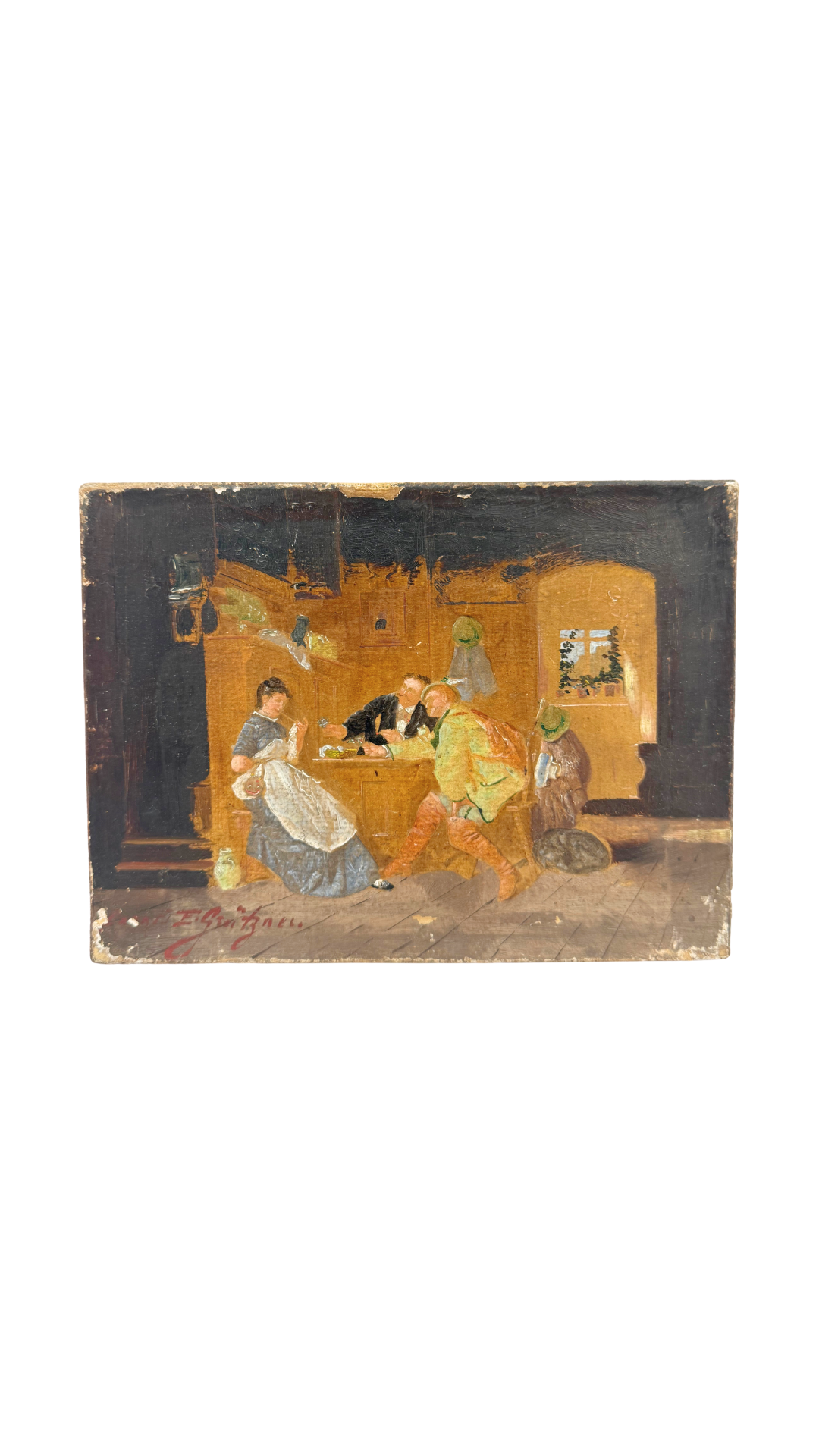 French Interior Scene by E. Brugner