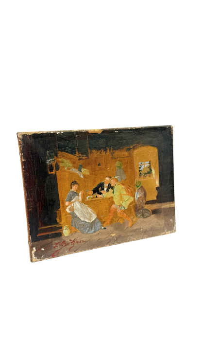 French Interior Scene by E. Brugner