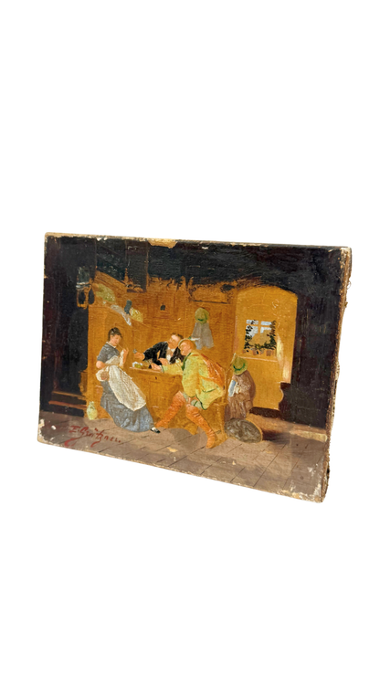 French Interior Scene by E. Brugner