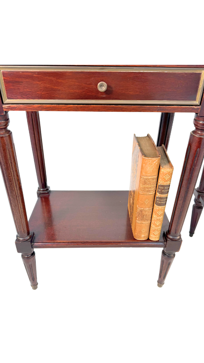 French Louis XVI–Style Marble-Top Nightstands