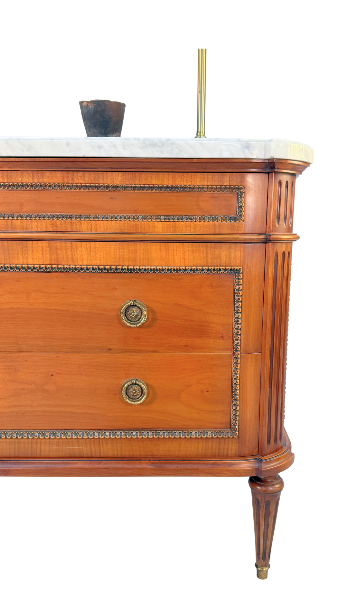 French Louis XVI–Style Vintage Cherry Veneer Commode
