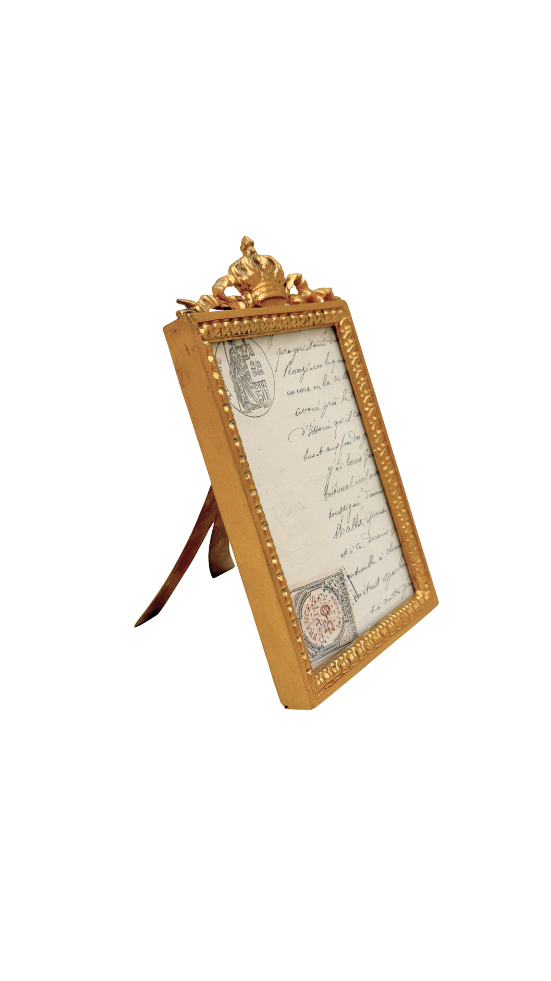 Picart Gilt Bronze Frame with Regal Crown Crest