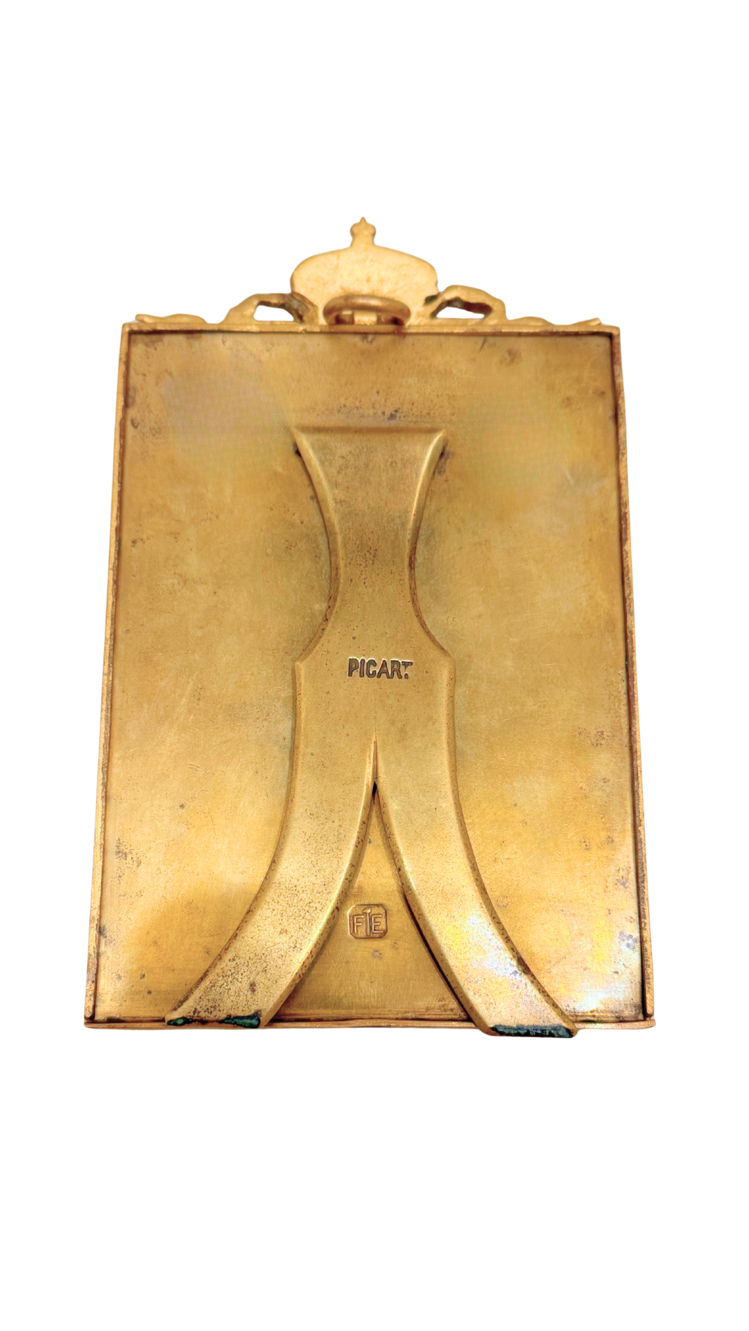 Picart Gilt Bronze Frame with Regal Crown Crest