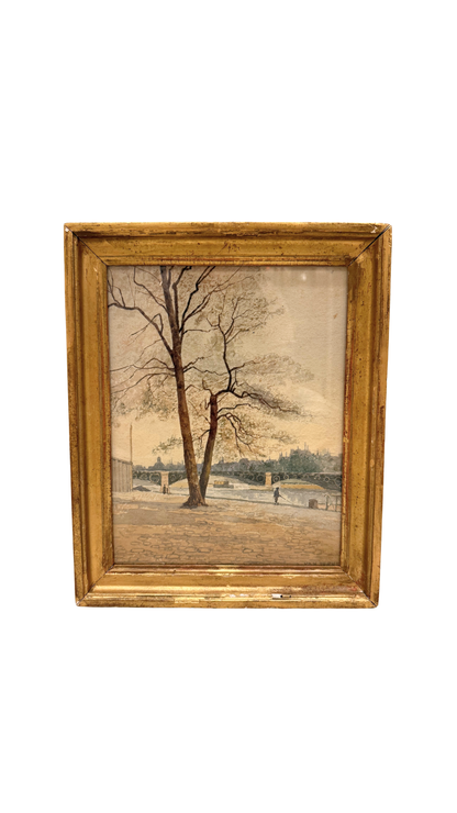 French Watercolor of the Seine, Van de Put