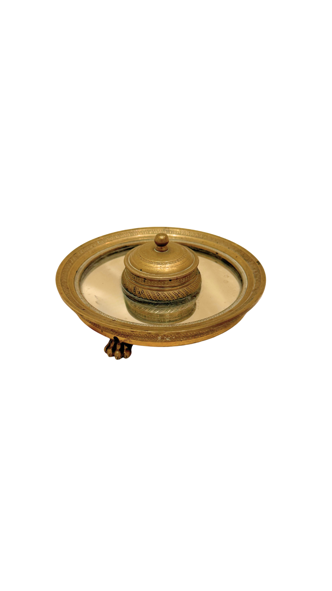 French Bronze Footed Inkwell