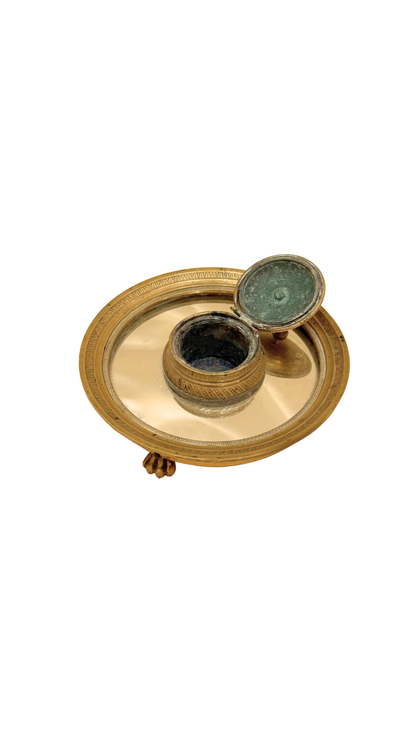 French Bronze Footed Inkwell