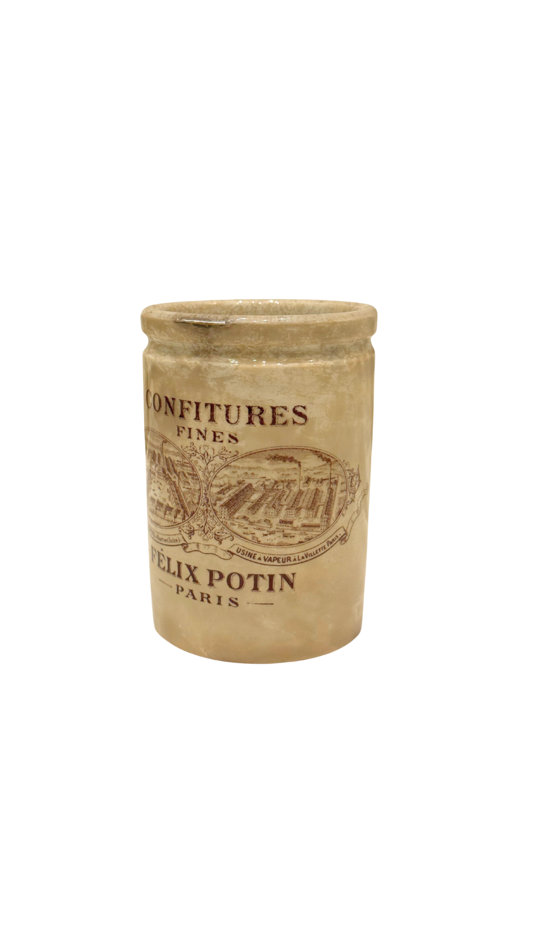 Antique French Félix Potin Confitures Advertising Jar
