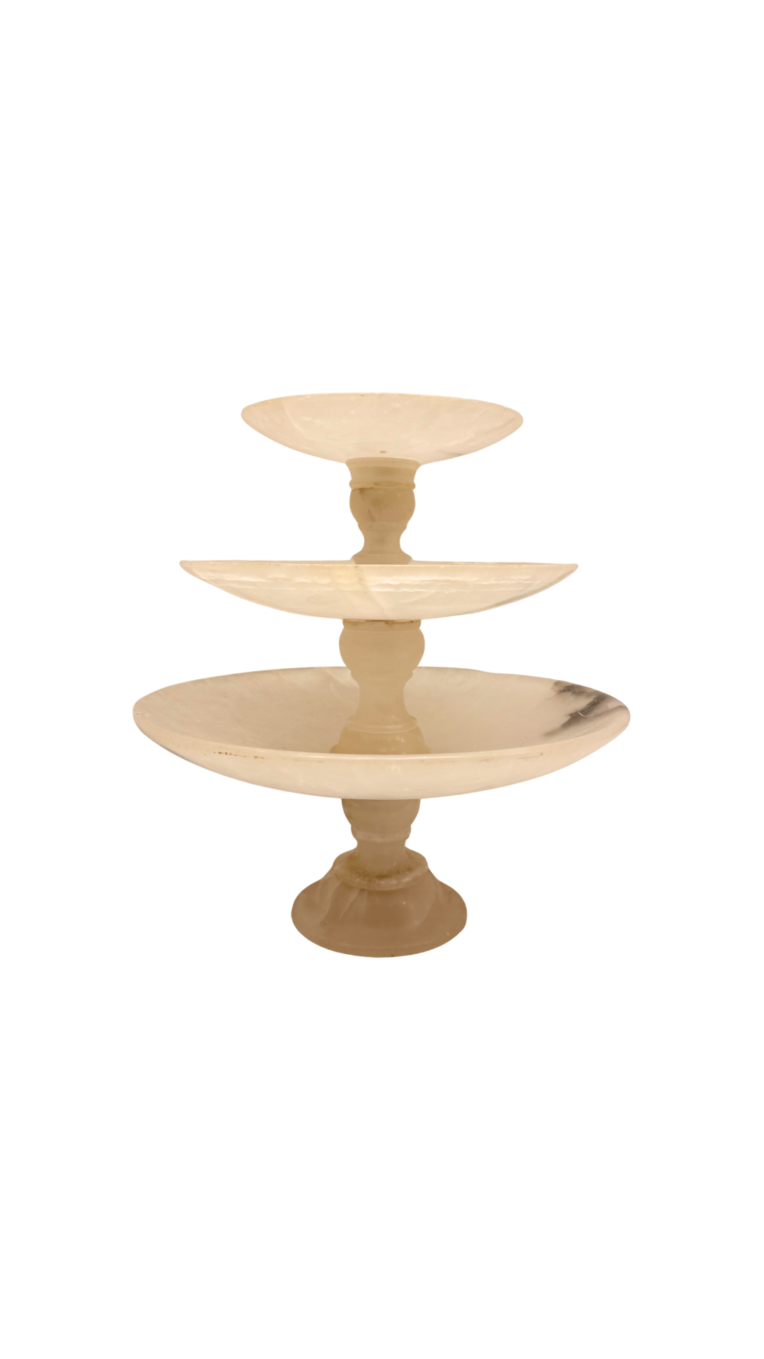 French Alabaster Three-Tier Compote