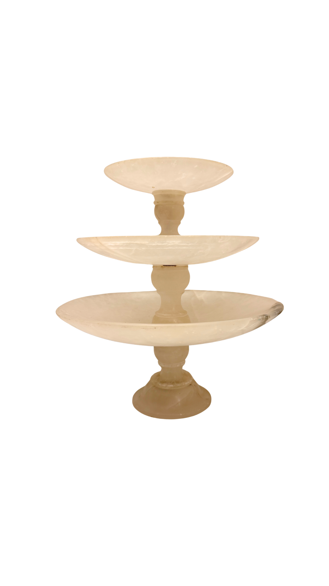 French Alabaster Three-Tier Compote