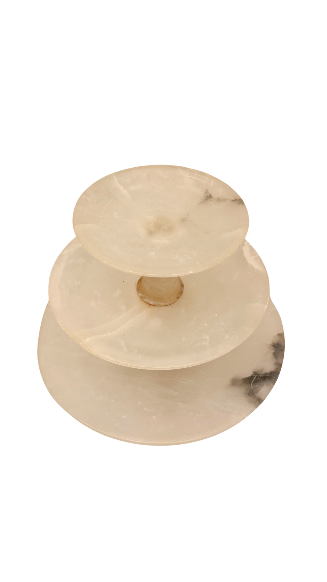 French Alabaster Three-Tier Compote