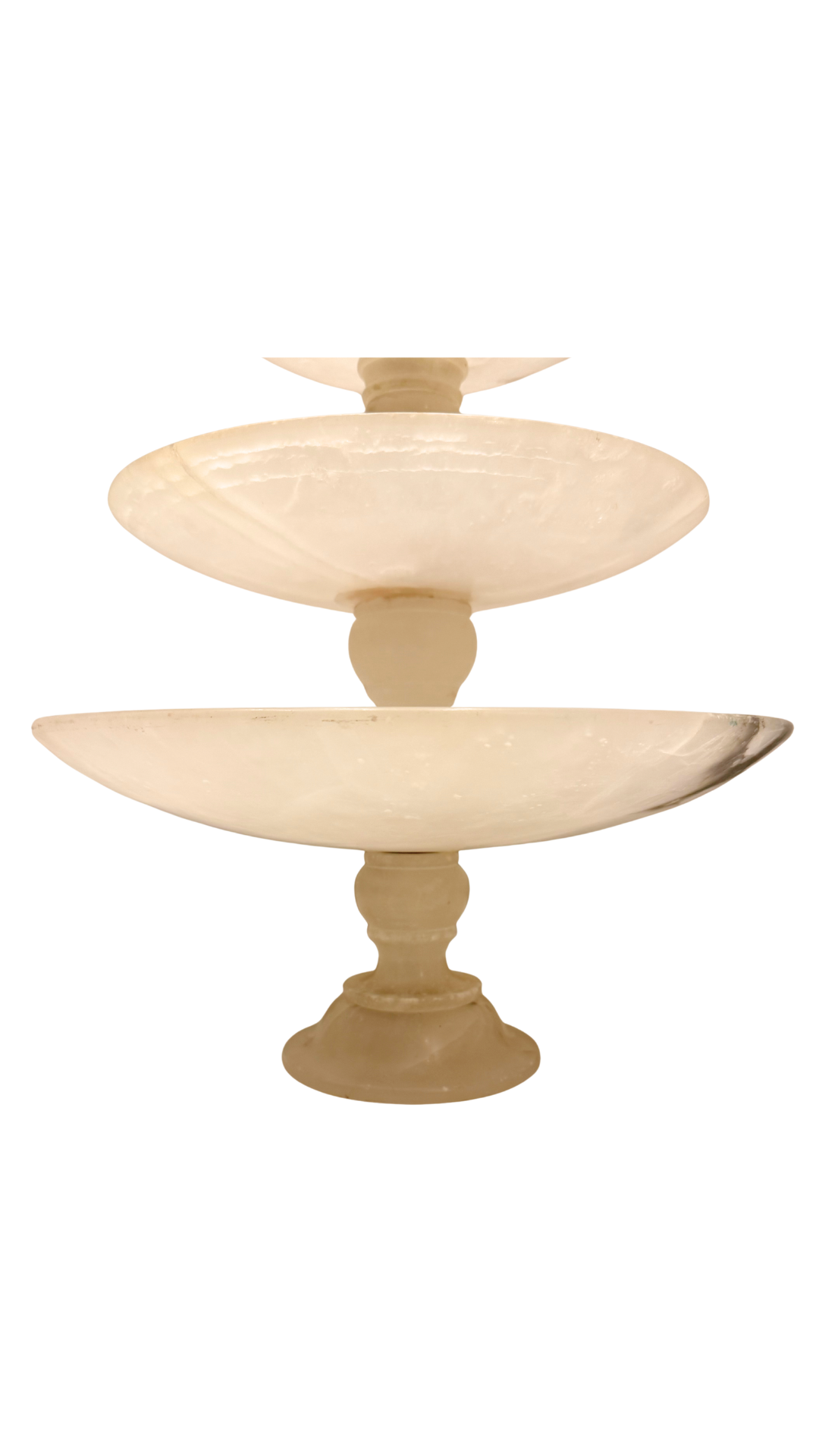 French Alabaster Three-Tier Compote