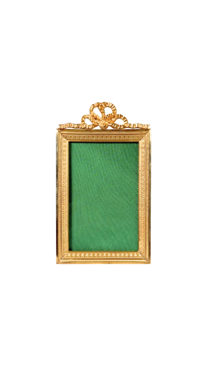 Antique French Gilt Frame with Ribbon Crest