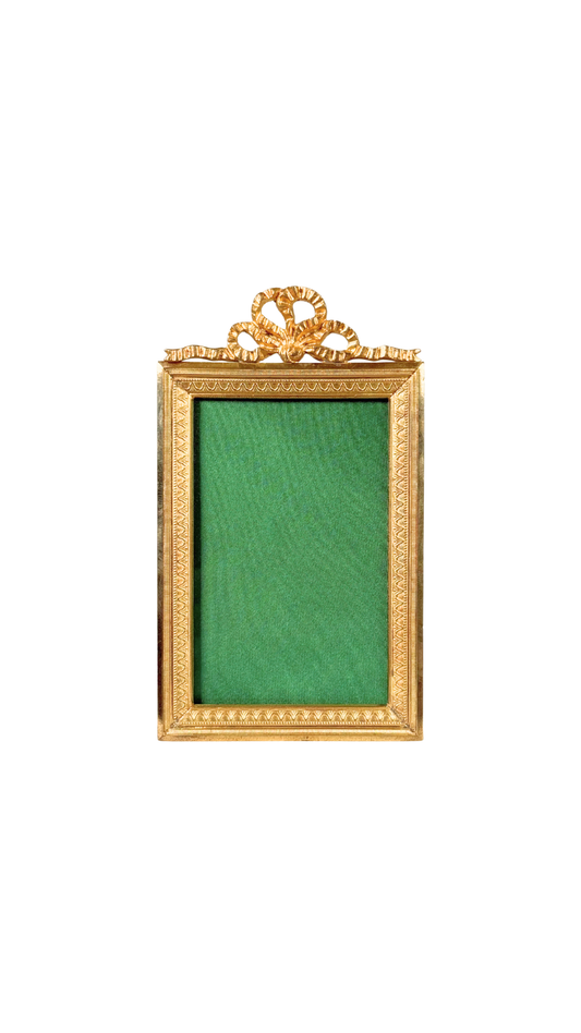 Antique French Gilt Frame with Ribbon Crest