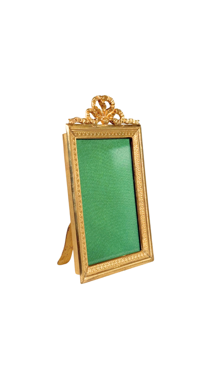 Antique French Gilt Frame with Ribbon Crest