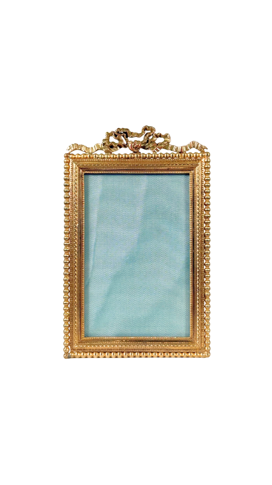 Antique French Gilt Frame with Ribbon Crest
