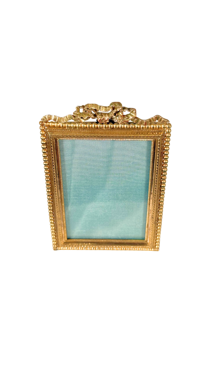 Antique French Gilt Frame with Ribbon Crest