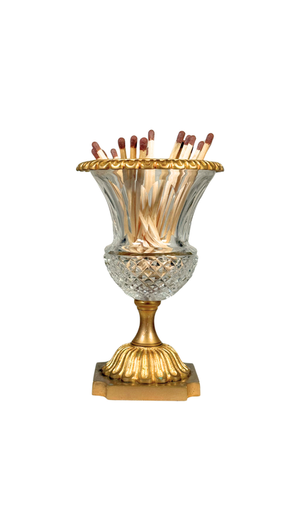 Cut Crystal & Gilt Bronze Vase