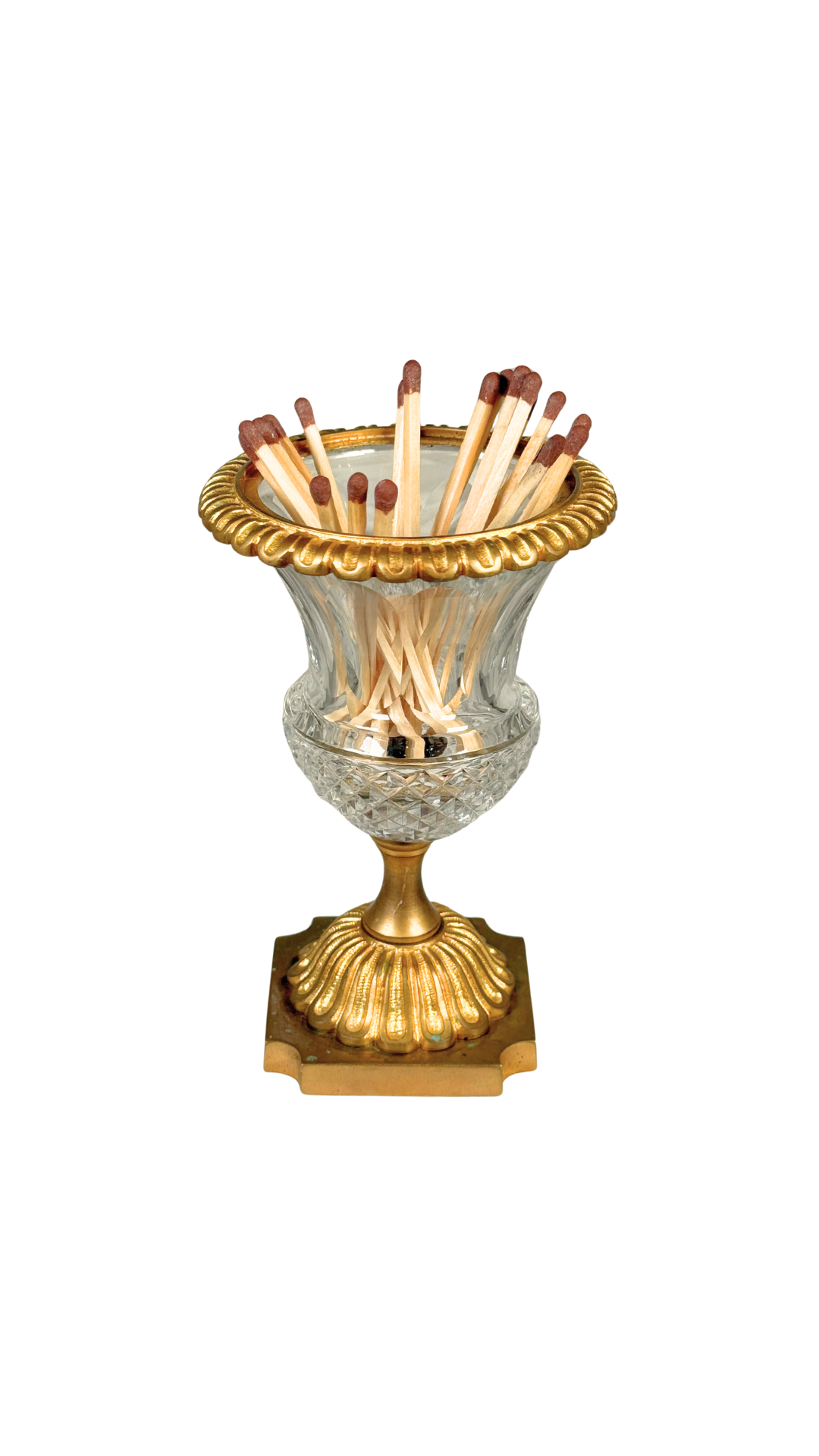 Cut Crystal & Gilt Bronze Vase