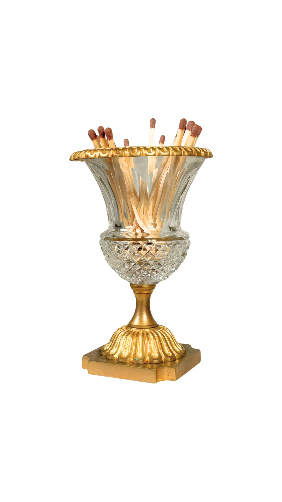 Cut Crystal & Gilt Bronze Vase