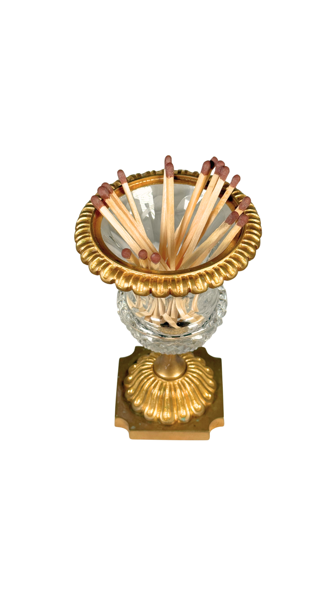 Cut Crystal & Gilt Bronze Vase