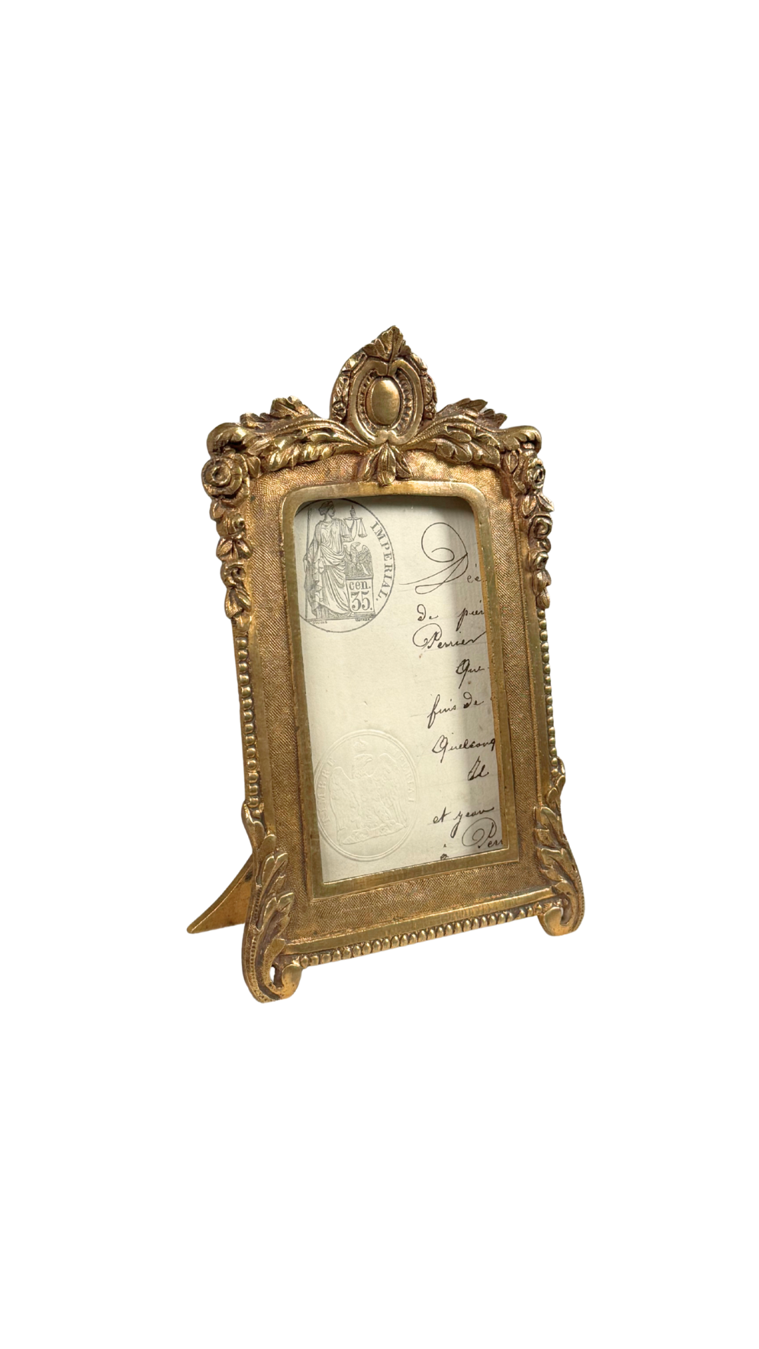 Antique Gilt Bronze Standing Frame
