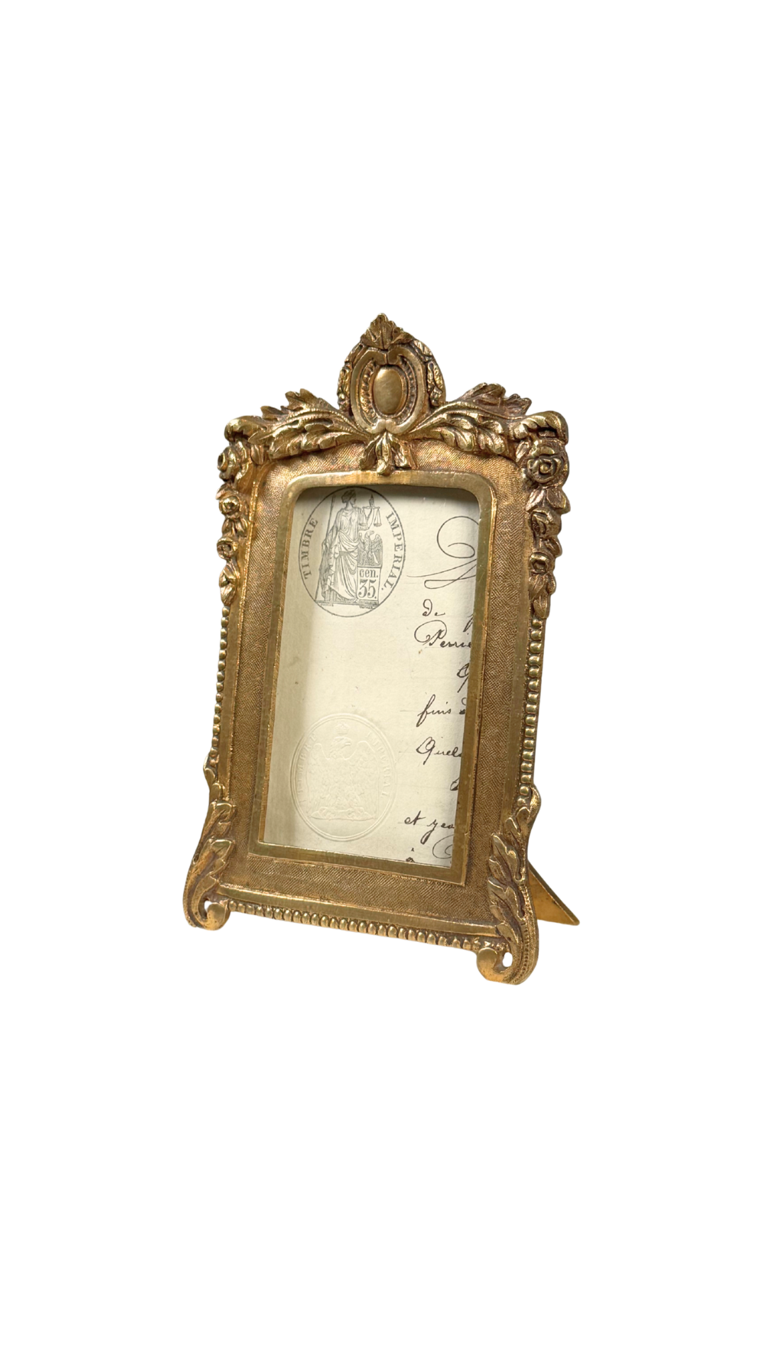 Antique Gilt Bronze Standing Frame