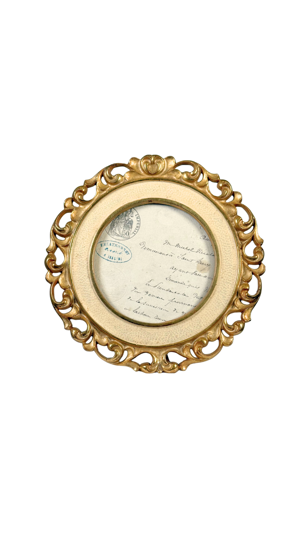 Oval Gilt Bronze Standing Frame