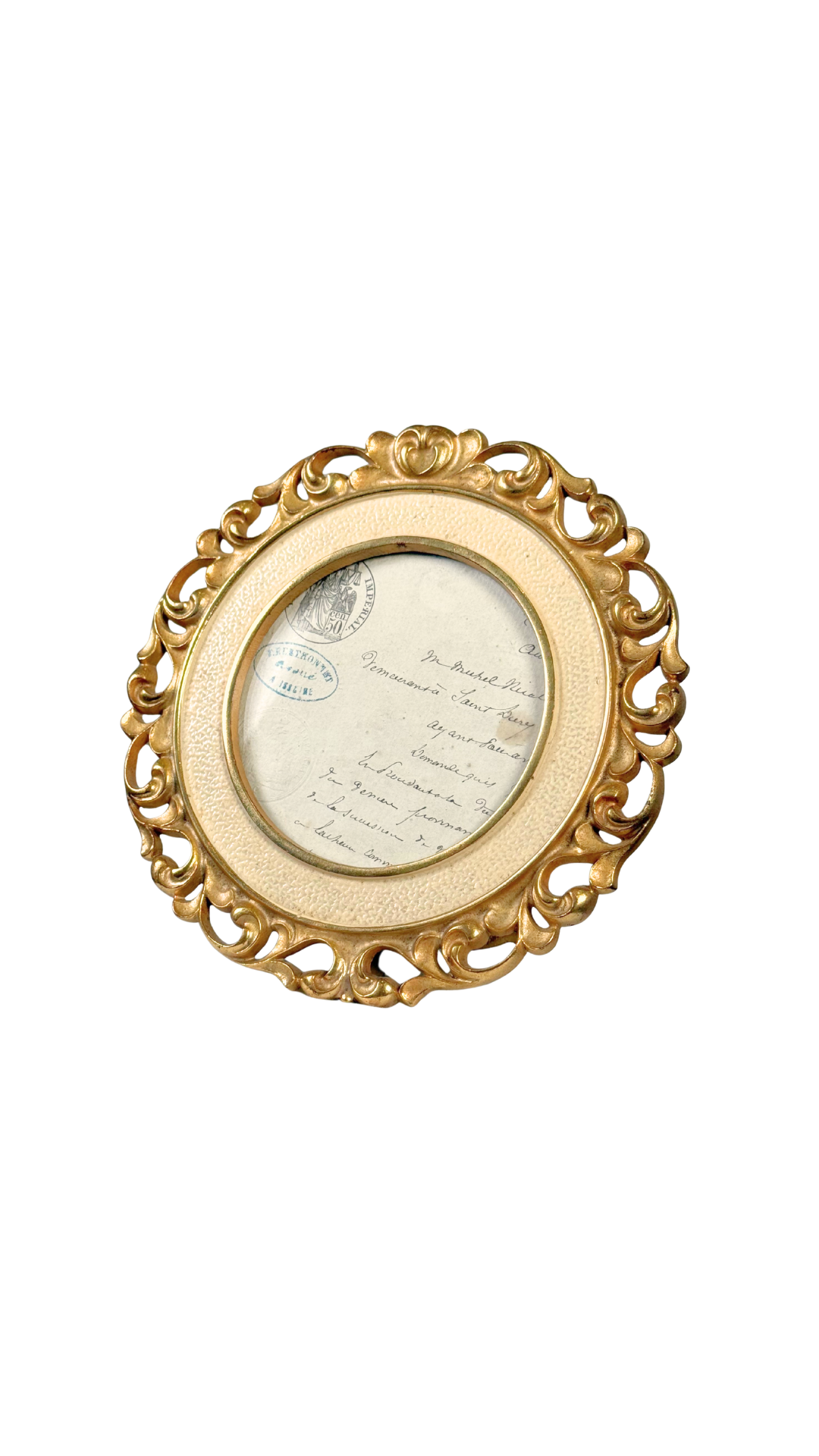 Oval Gilt Bronze Standing Frame