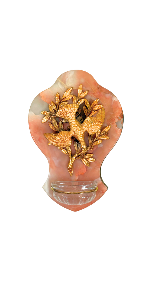 Holy Water Font with Dove Motif