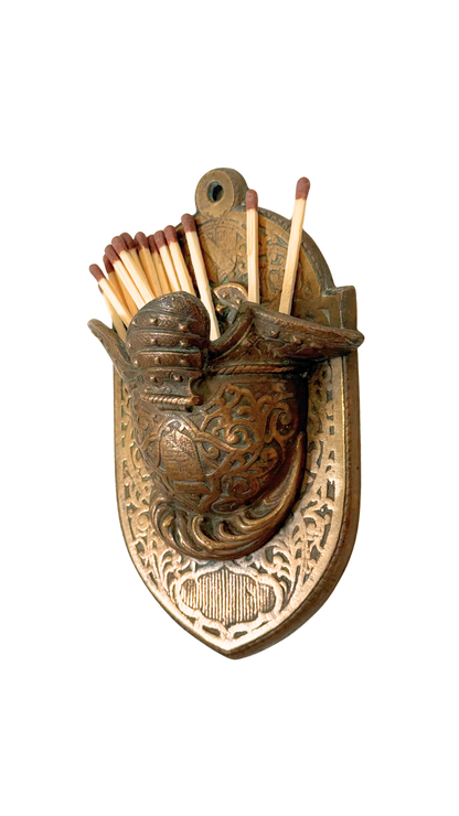 Antique Brass Helmet Match Strike