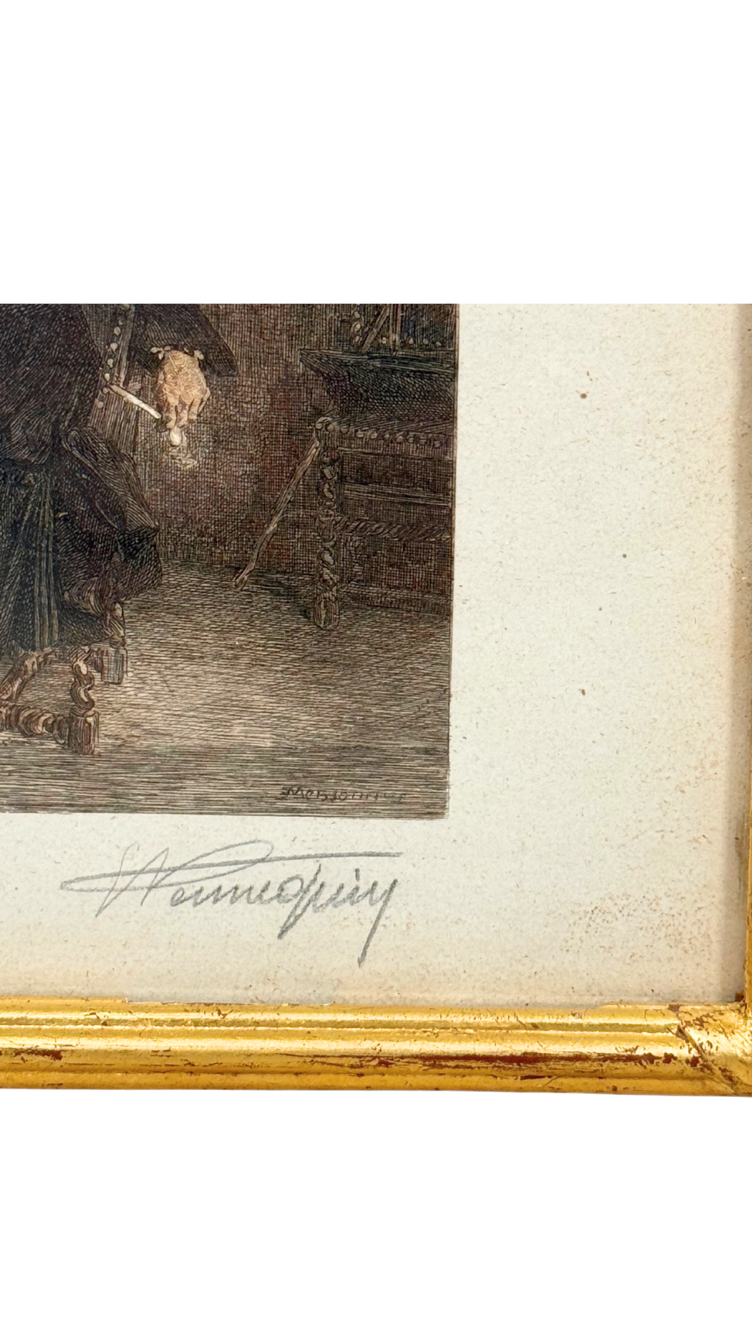 Framed Genre Etching