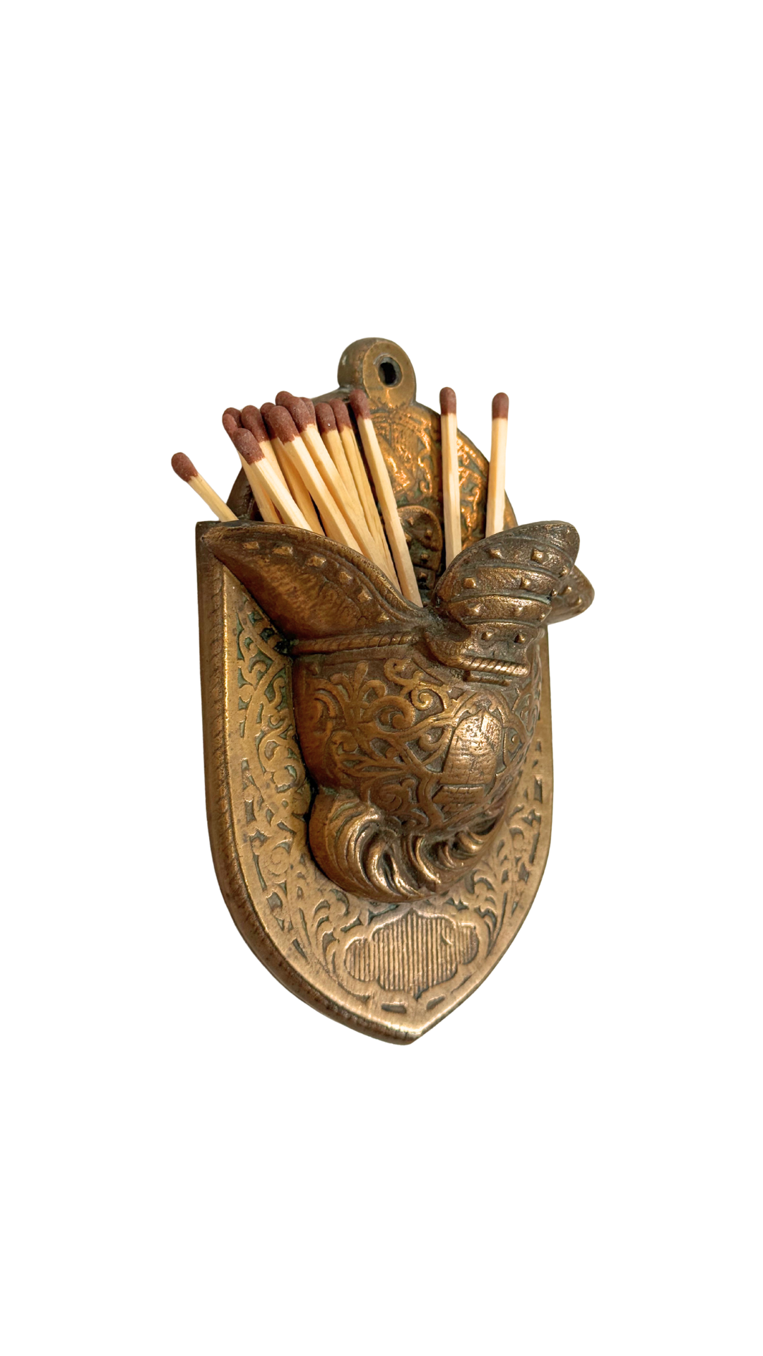 Antique Brass Helmet Match Strike