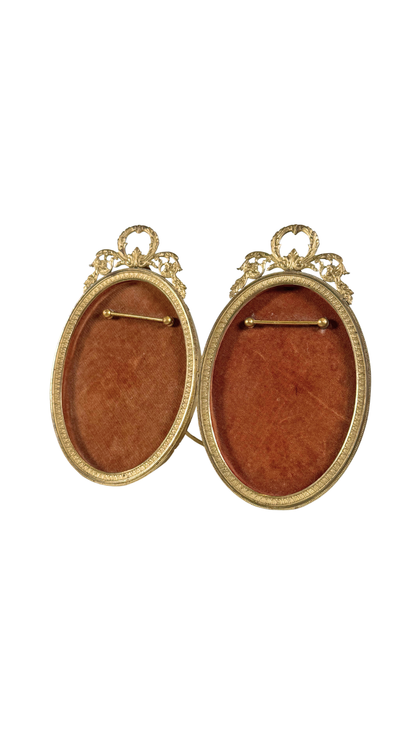 French Dual Oval Gilt Bronze Tabletop Frame