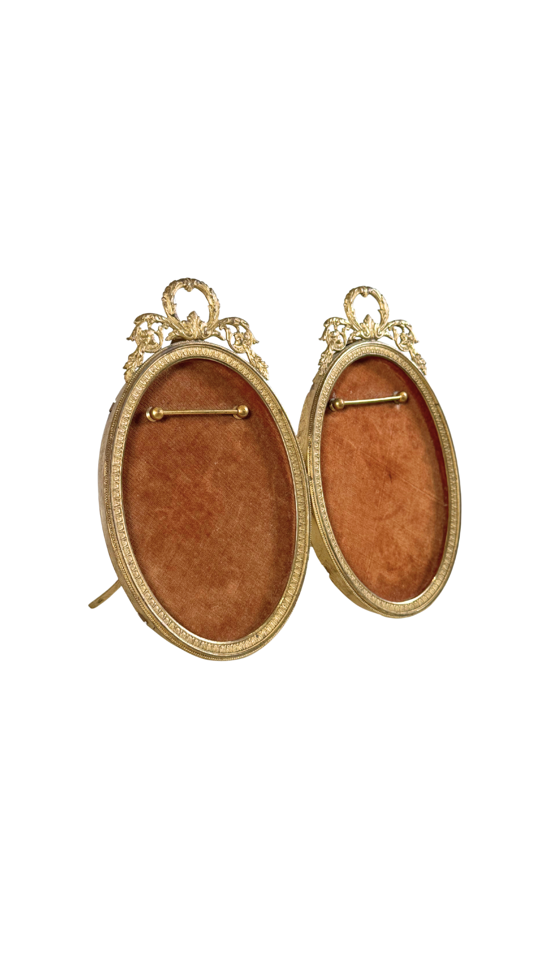 French Dual Oval Gilt Bronze Tabletop Frame