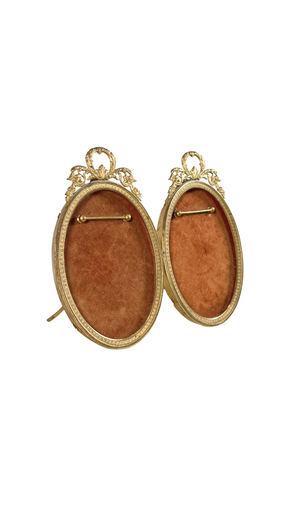 French Dual Oval Gilt Bronze Tabletop Frame
