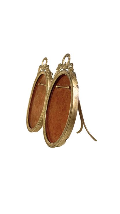 French Dual Oval Gilt Bronze Tabletop Frame