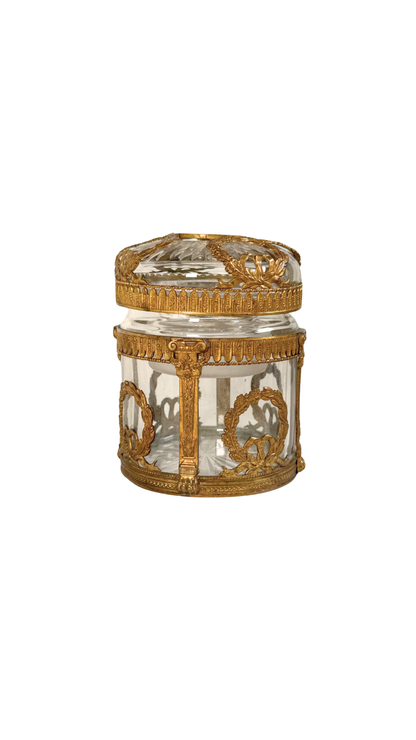 French Cut Crystal & Gilt Bronze Jar
