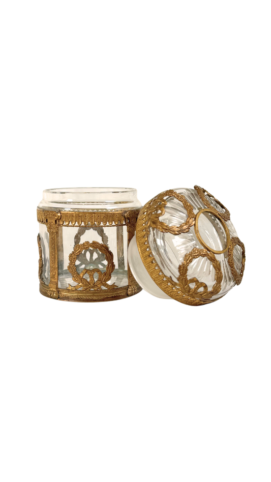 French Cut Crystal & Gilt Bronze Jar