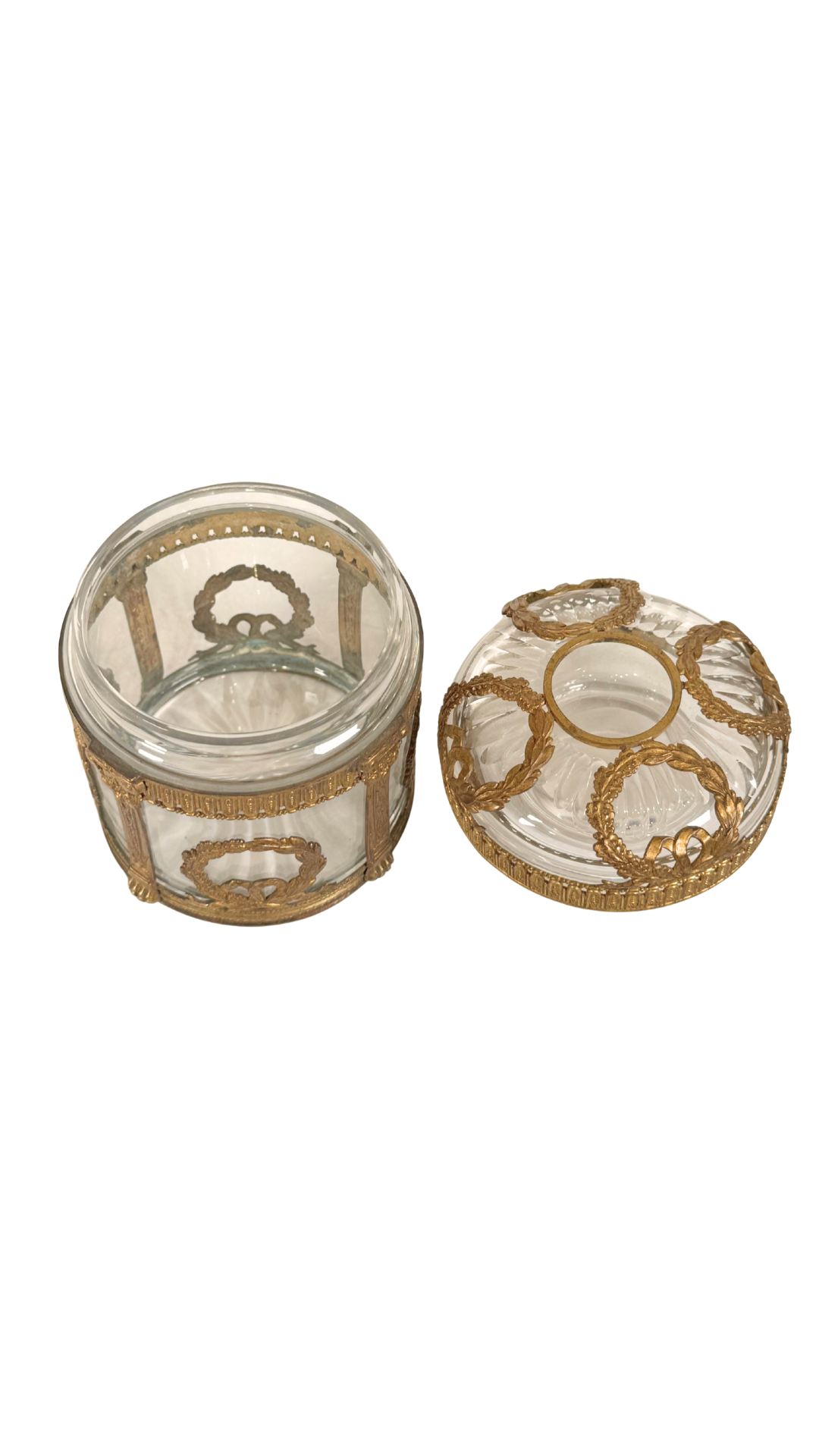 French Cut Crystal & Gilt Bronze Jar