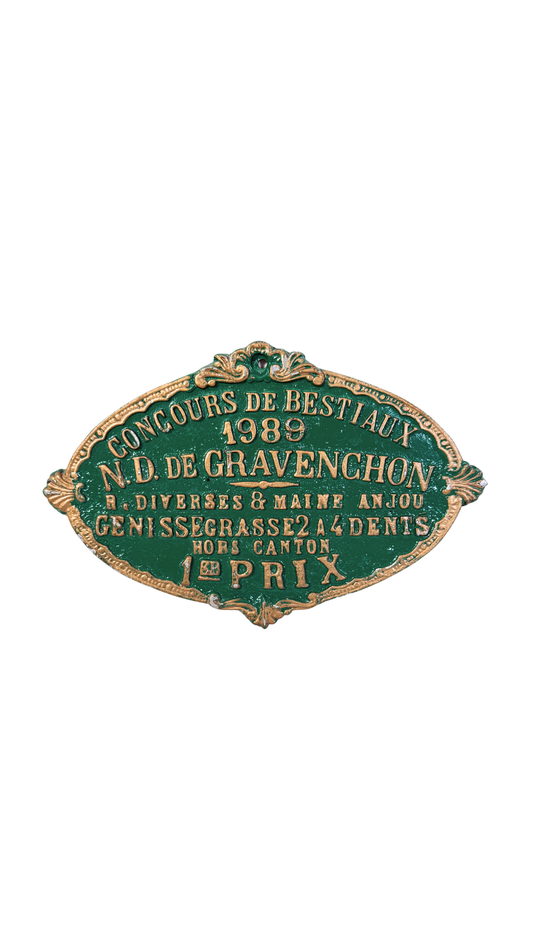 French Agricultural Plaque - Cattle