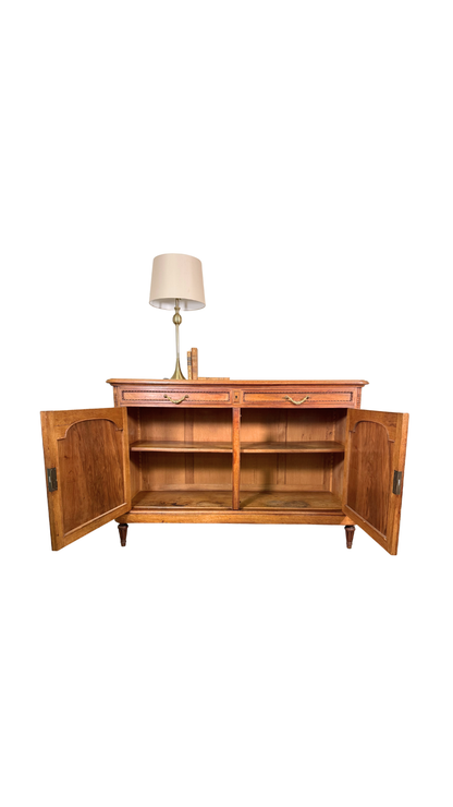 French Walnut Buffet with Carved Garland Doors