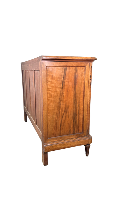 French Walnut Buffet with Carved Garland Doors