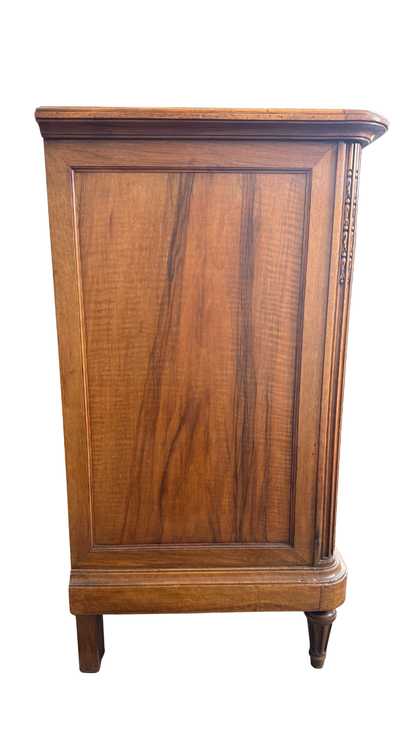 French Walnut Buffet with Carved Garland Doors