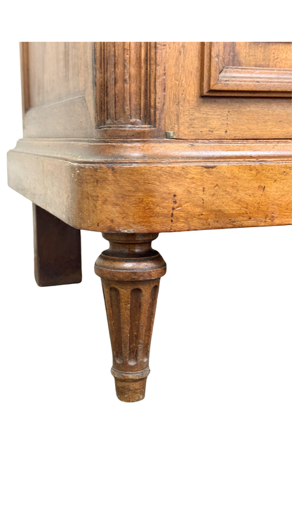 French Walnut Buffet with Carved Garland Doors