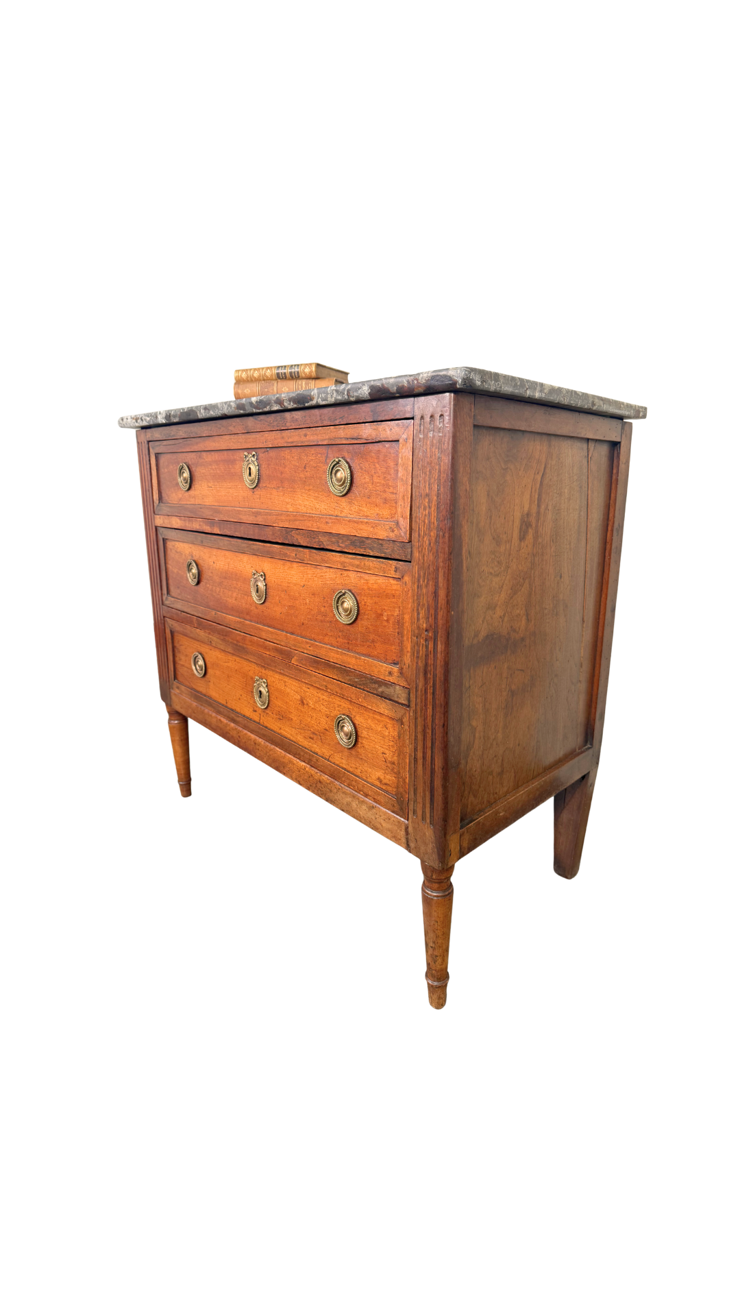 Petite French Walnut Commode with Marble Top